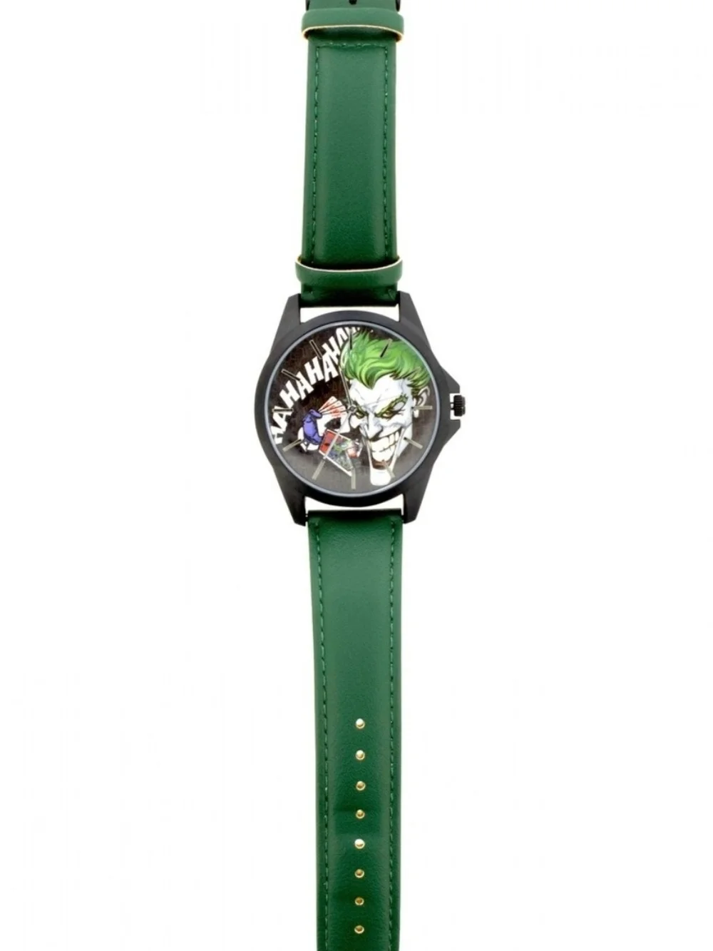Green Joker Graphic Leather Strap Watch - Men’s Fashion Accessory